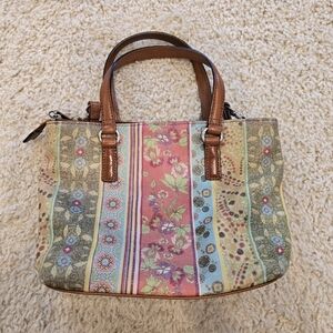 Fossil Vintage Leather Floral Bag Cottagecore Girlhoodcore Countryside Chic